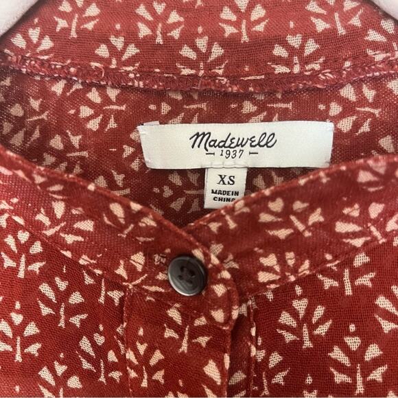 Madewell women's cotton 3/4 button up light weight top size xs - Picture 3 of 3